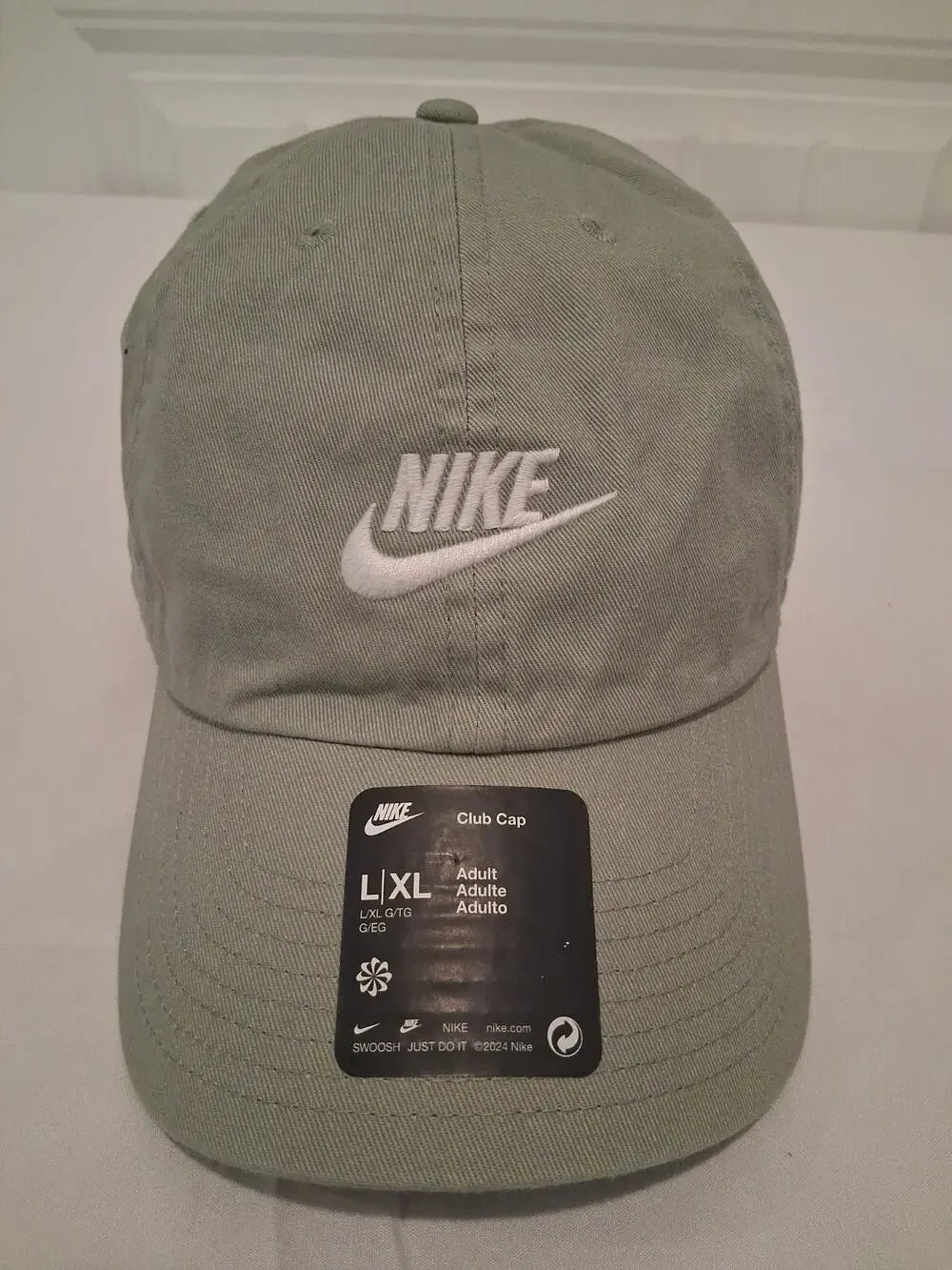 NWT Nike Club Cap Unstructured Swoosh Classic Hat Sage Green Size L/XL...